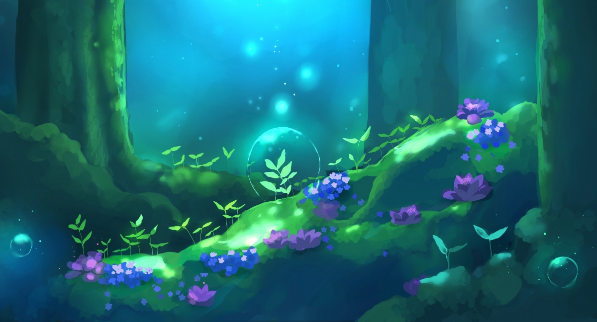 Underwater forest 4k anime wallpaper