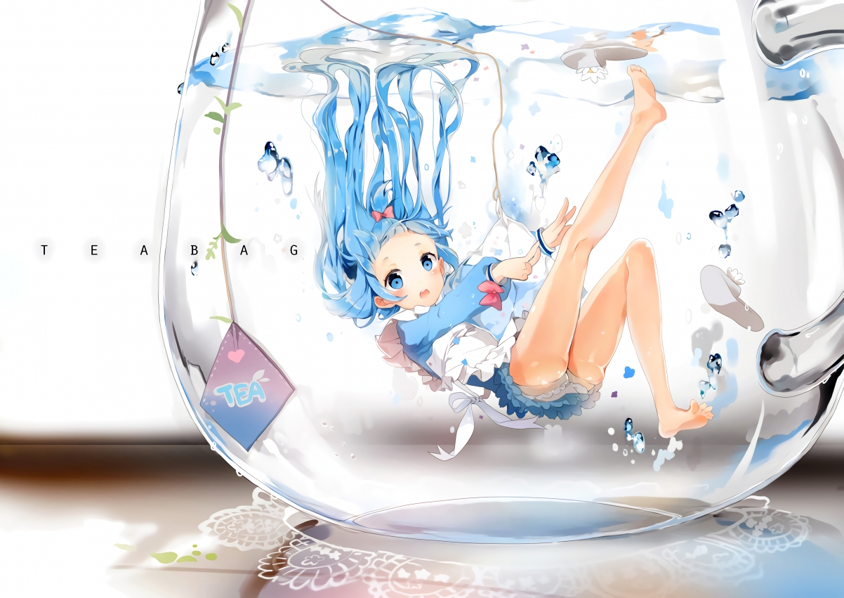 Underwater cute little Hatsune Miku 4k wall