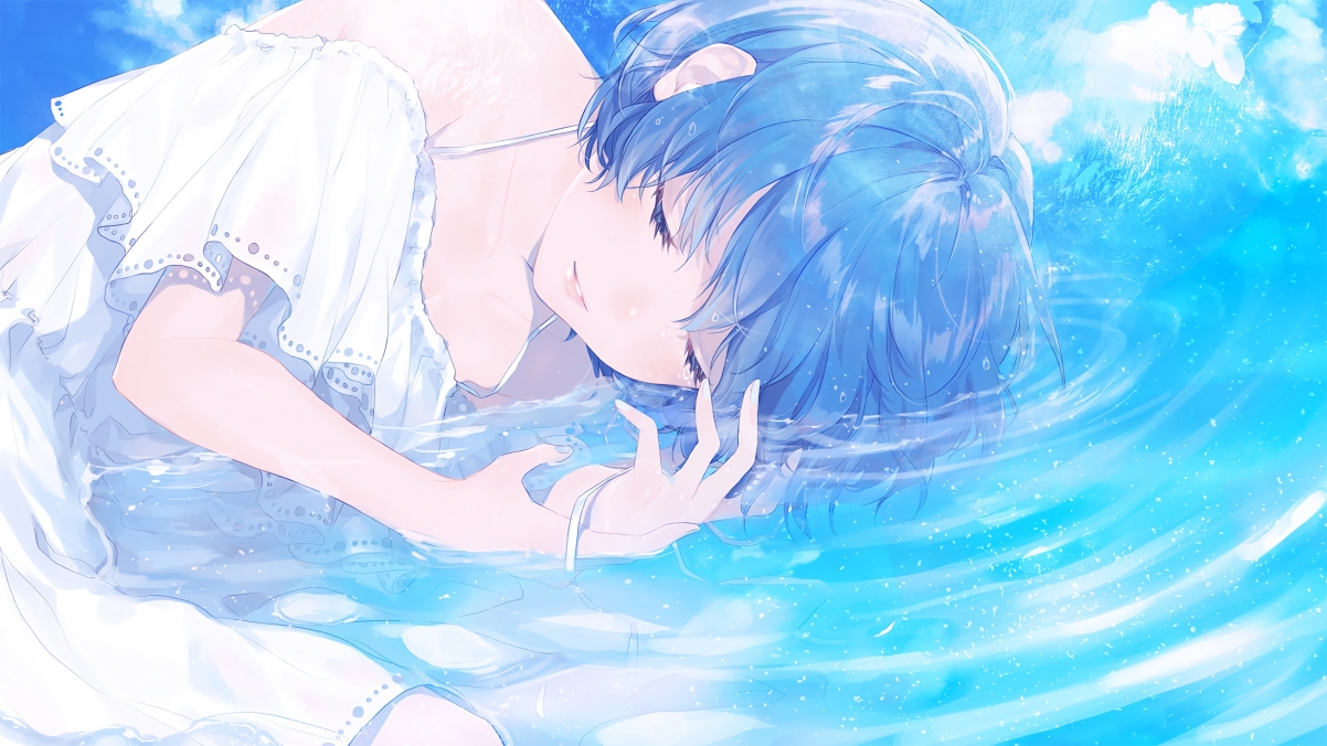 Water Girl Tears 4k Anime Wallpaper
