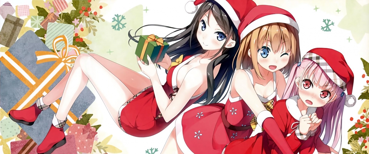 Cute girl in christmas outfit with christmas belt