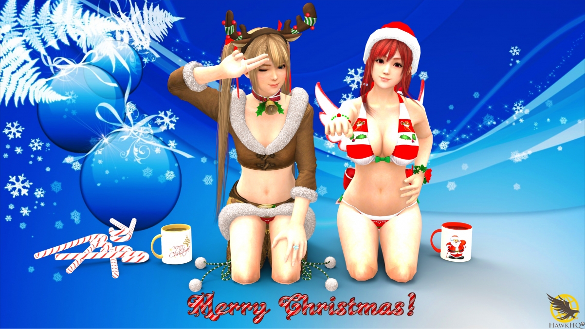 Merry Christmas! Cute girl 4k wall