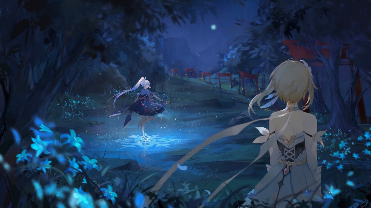 Ayaka Shinto dance original god 4k wall