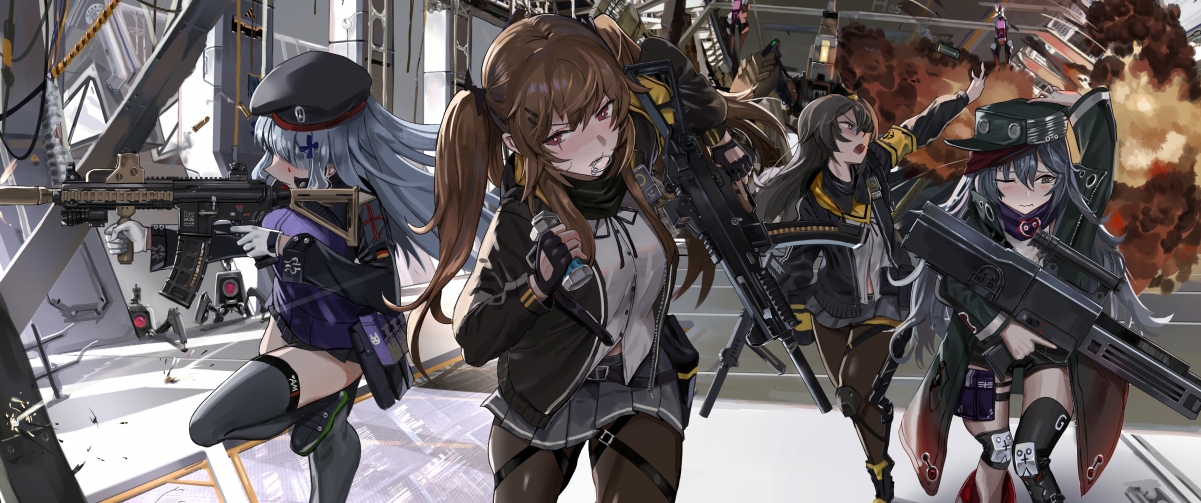Girls Frontline With Fish Screen Wallpaper 3440