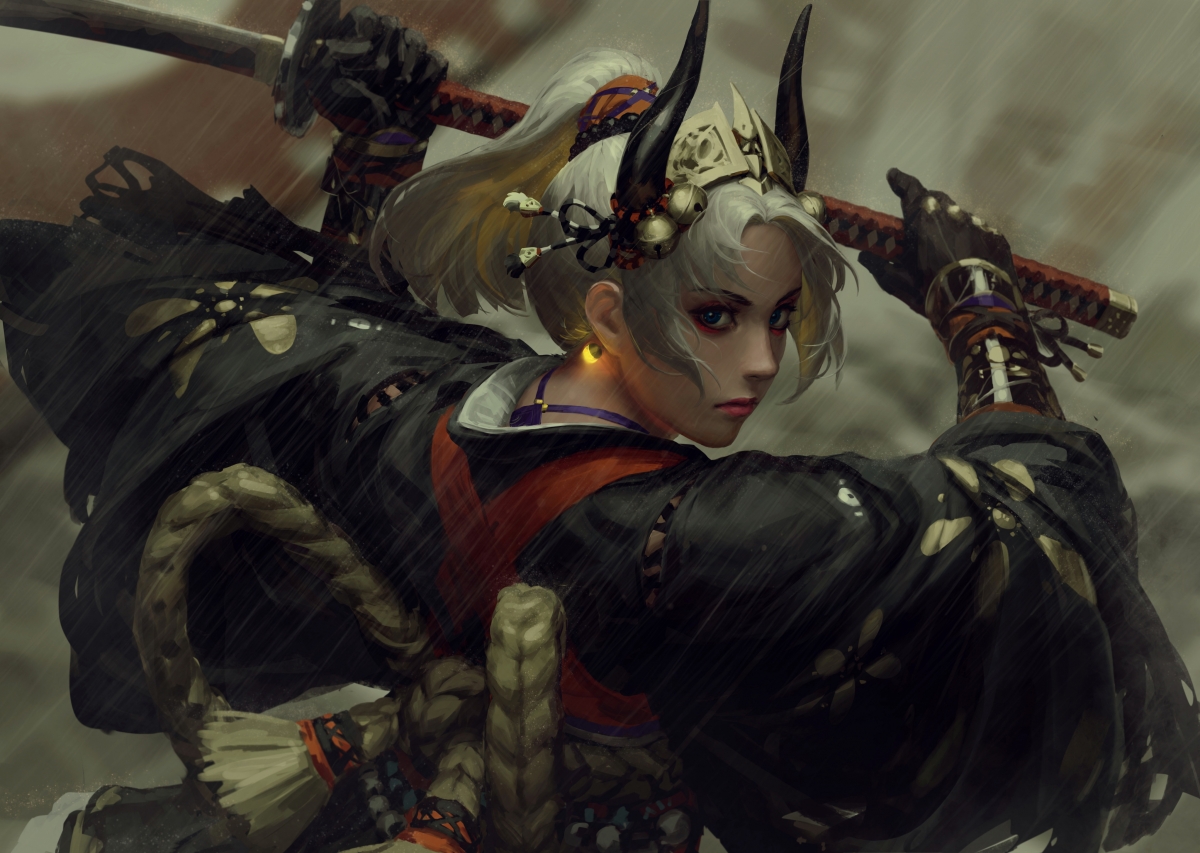 Girly Katana 4k Anime Wallpaper