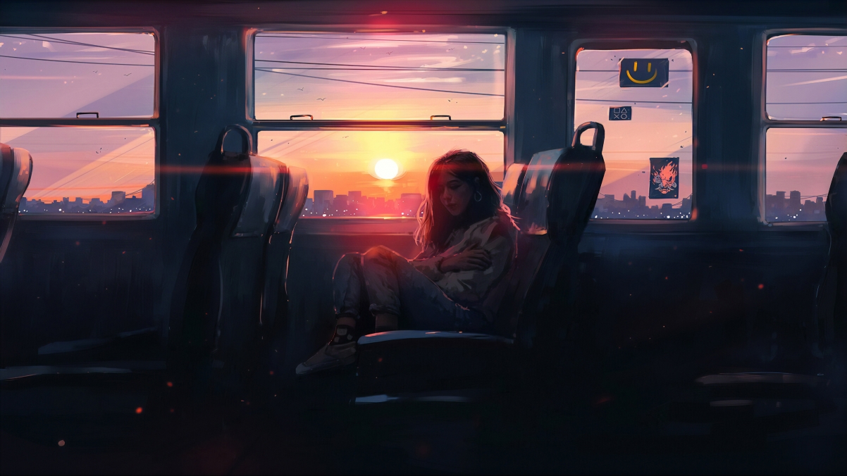 Cyberpunk 2077 Sunset Train