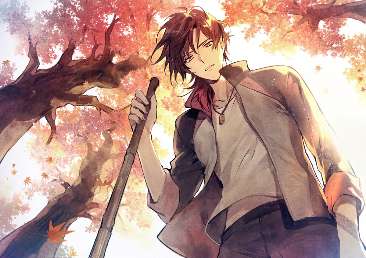 Autumn maple boy handsome boy 4k anime