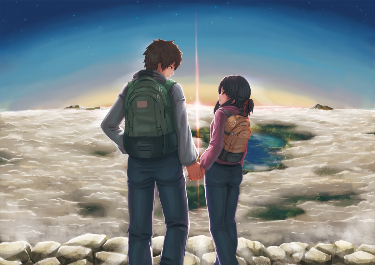 Couple Travel Backpack 4K Anime Wallpaper