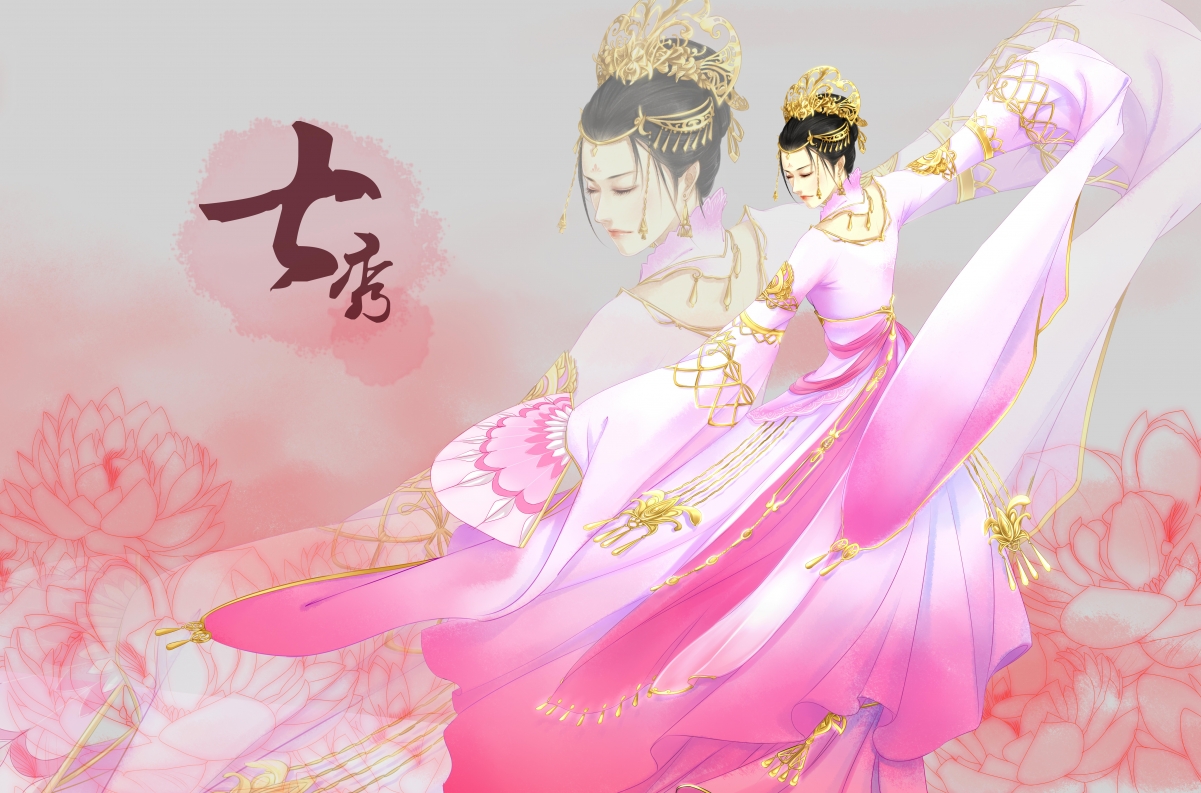 Beautiful embroidered beautiful ancient style woman 5k picture