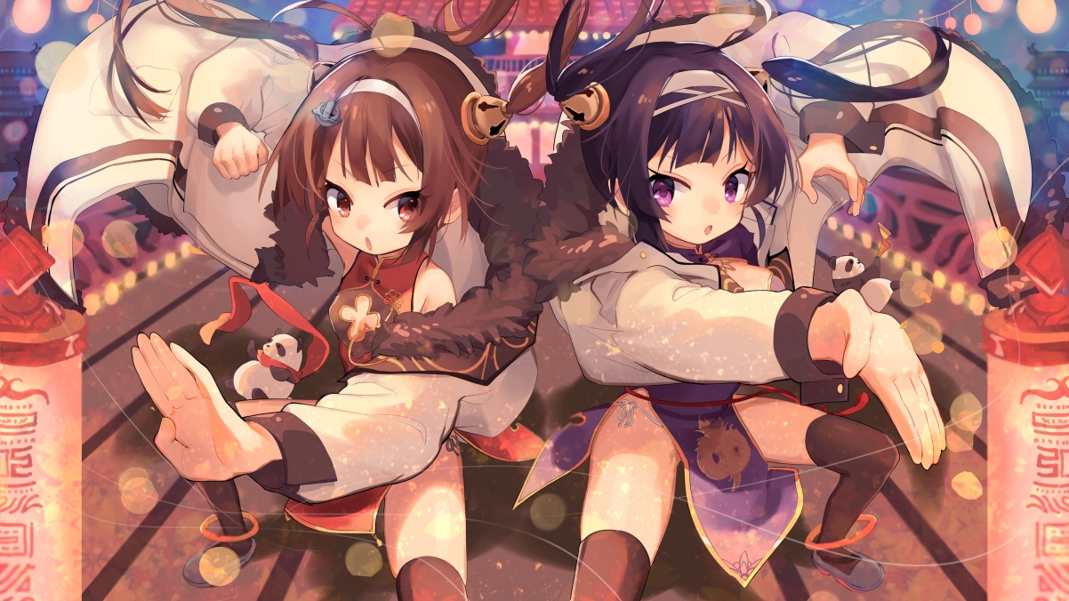 Cheongsam anime girl 4k wallpaper