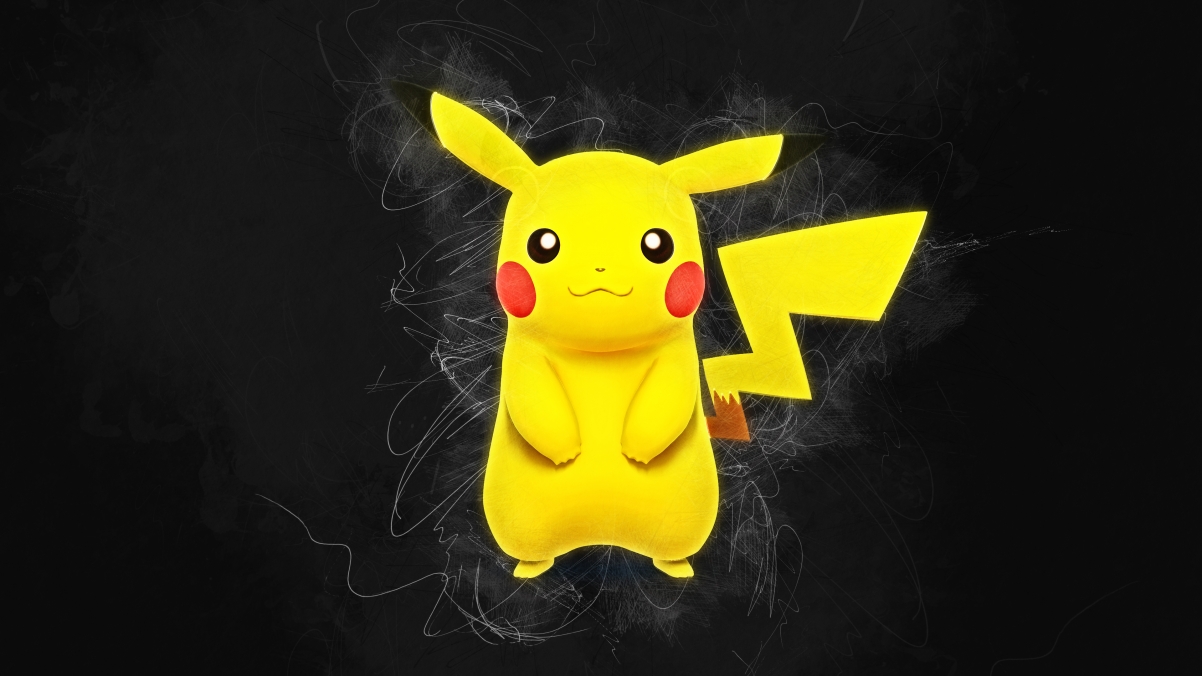Pikachu black background 4k wallpaper