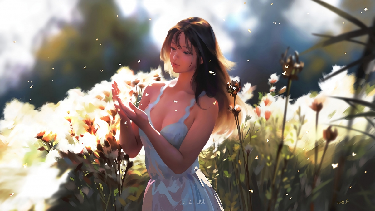 Girl Seed Flower 4k Anime Wallpaper