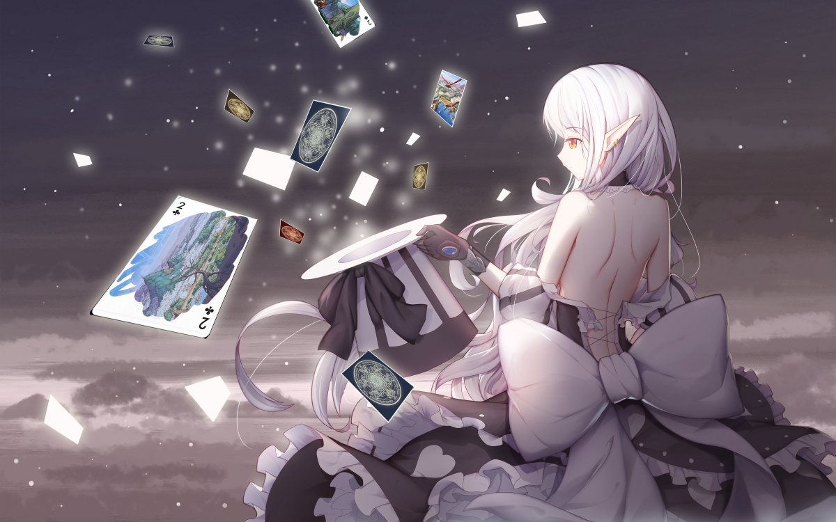 Girls playing cards bow 4k motion