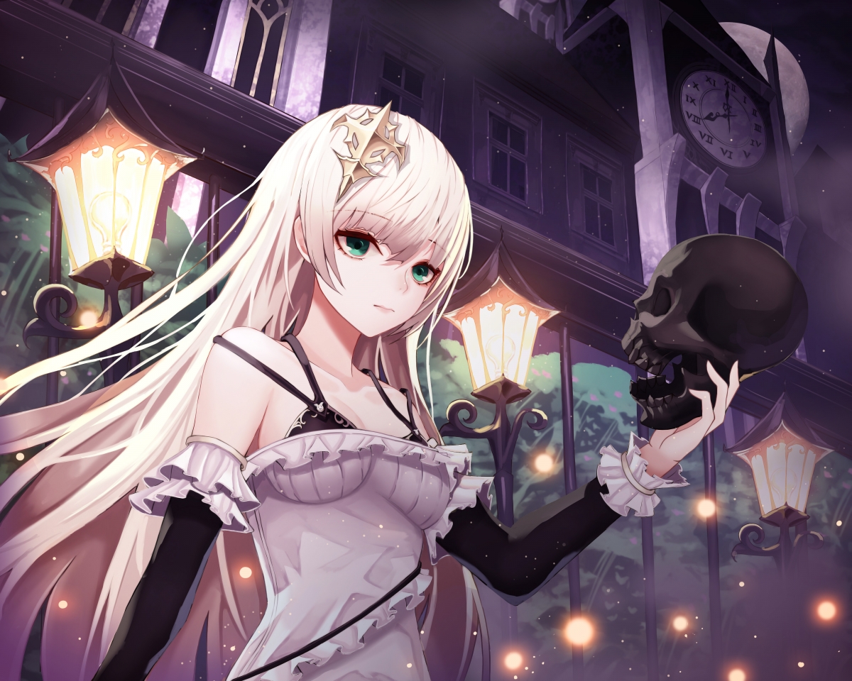 Girl Skull Head 4k Anime Wallpaper