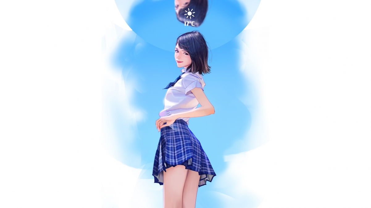 Woman, beauty, standing skirt, pretty