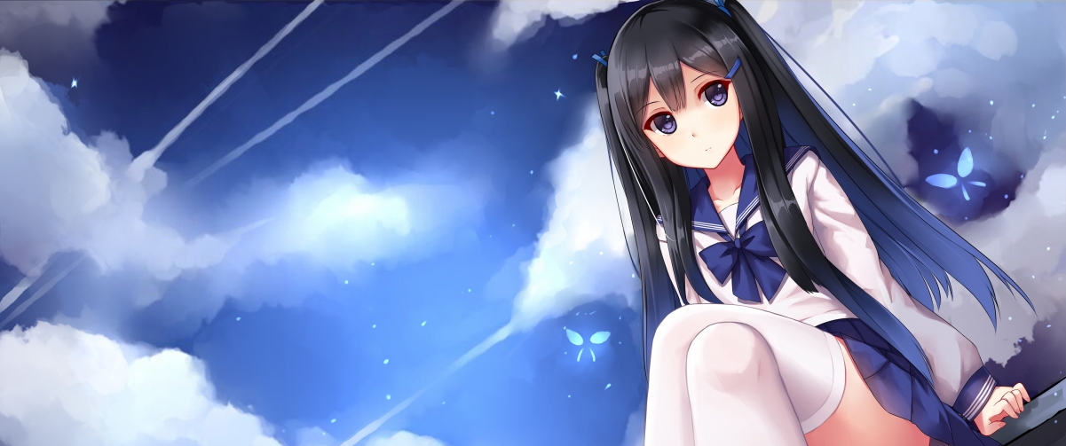 Girl sailor suit white stockings