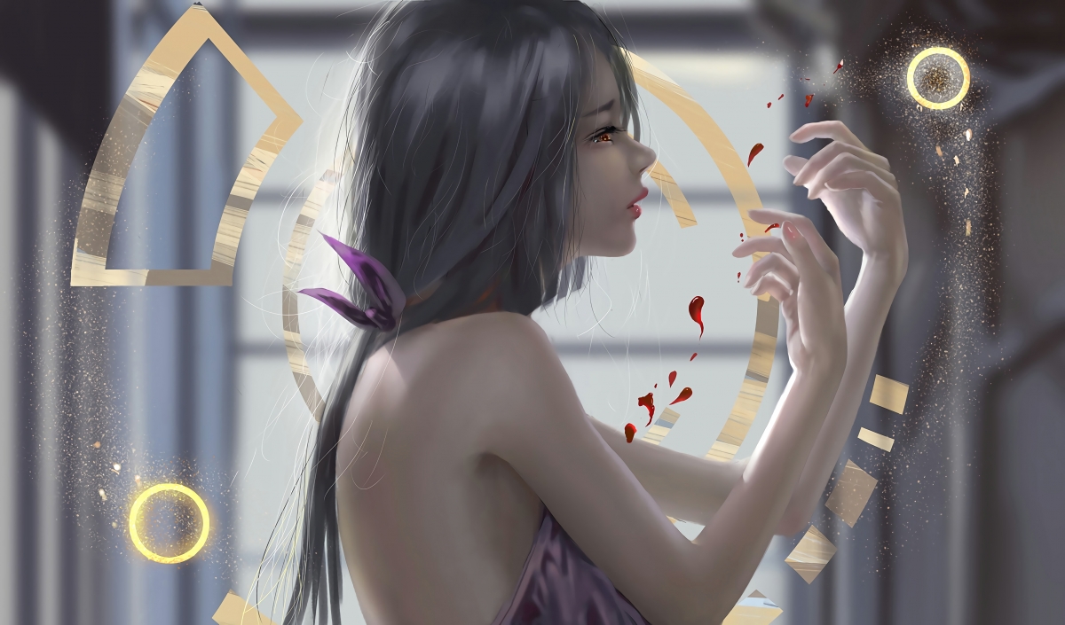 Girl injured blood illustration 4k motion