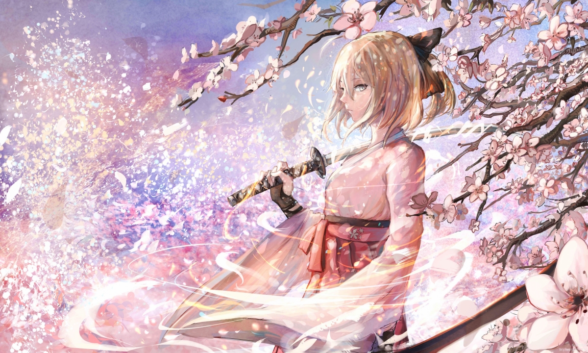 Girl sword sakura saber destiny