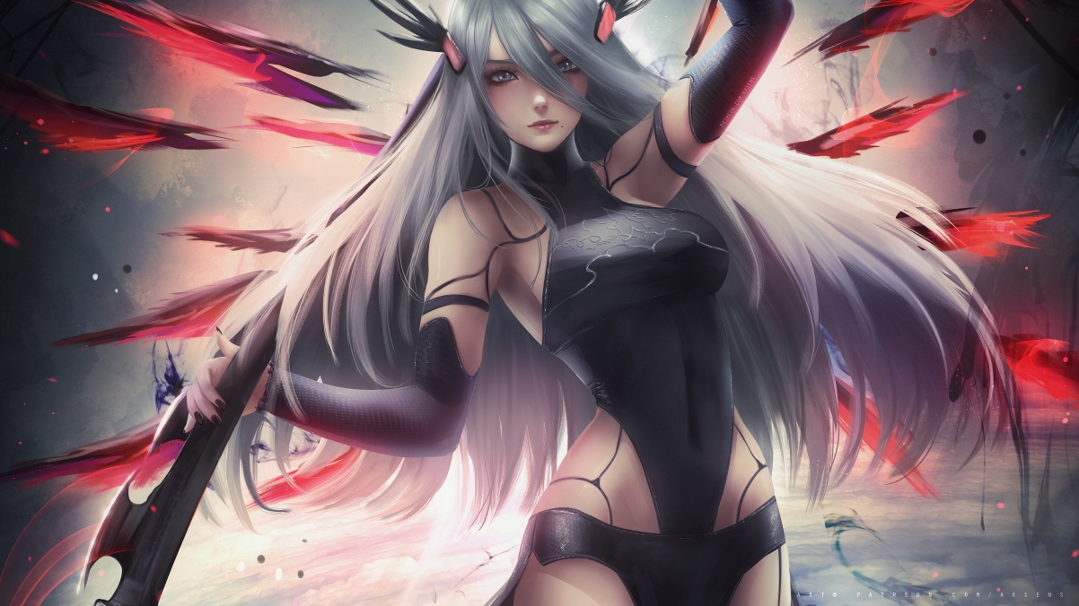 Neil a2 long hair sexy beauty 4k wall