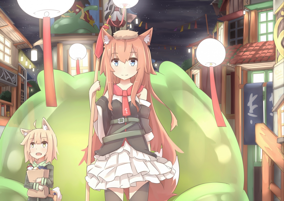 Magic Town Anime Illustration Wallpaper