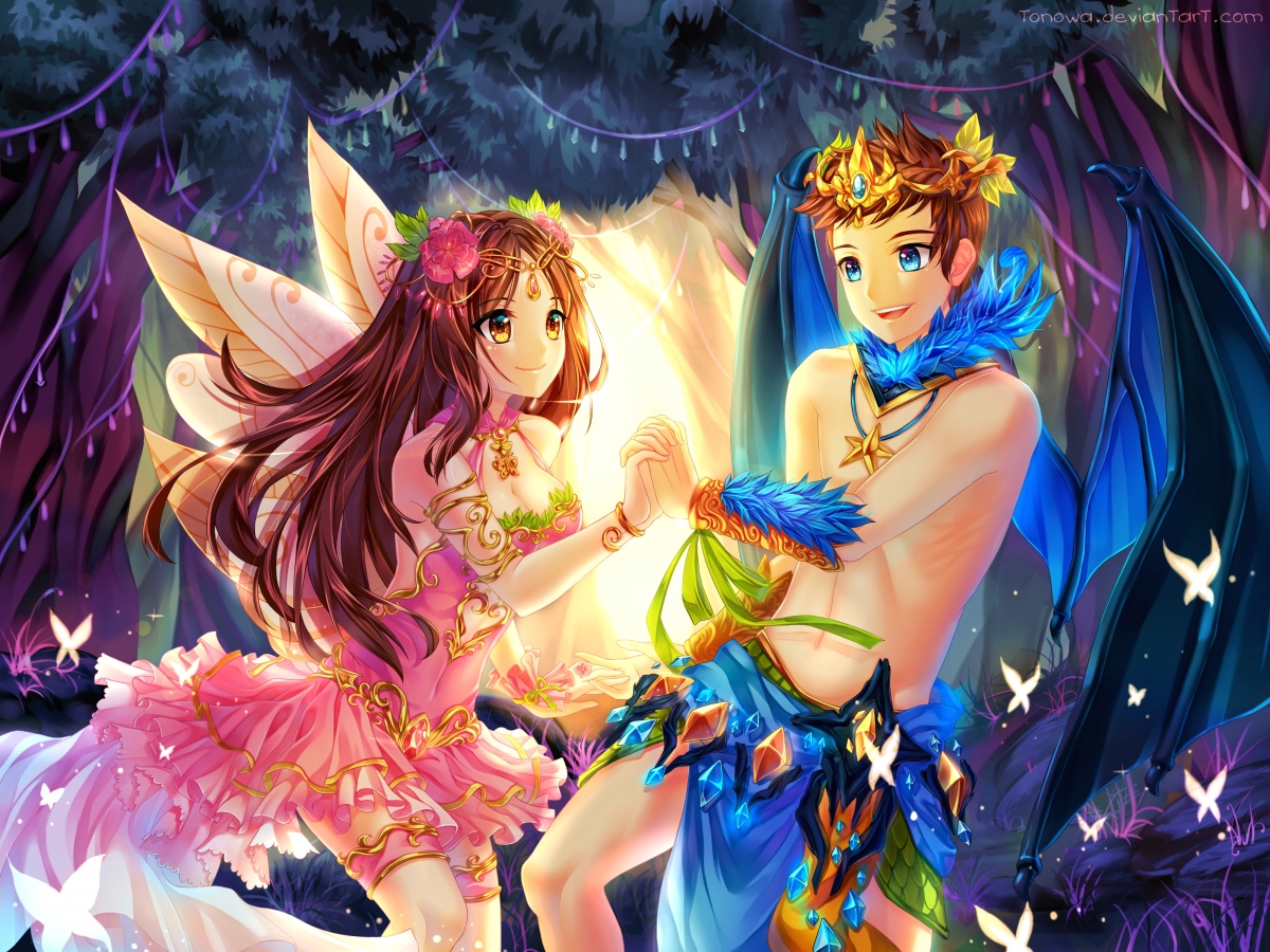 Fantasy Forest Girl Boy 4K Action