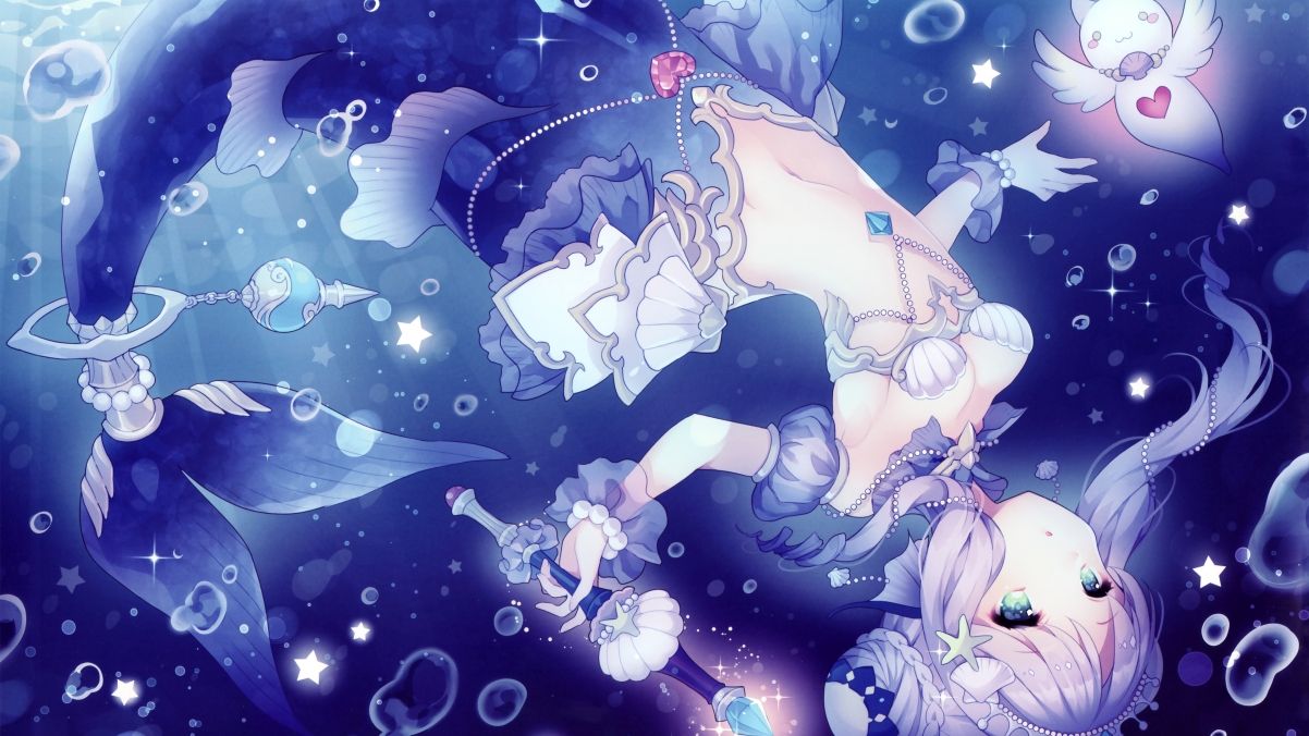 Fantasy Anime Girl Mermaid 4K Wall