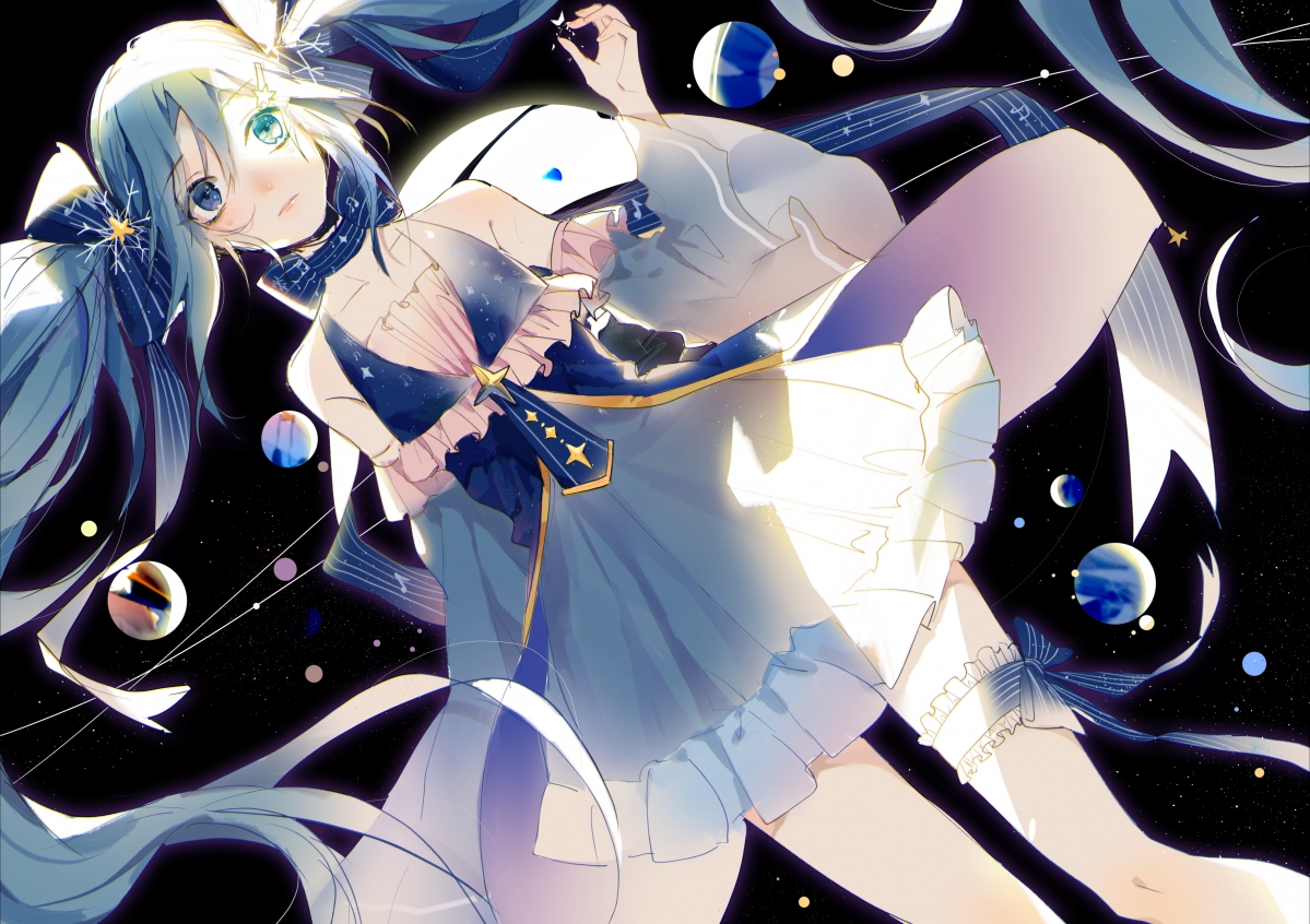 Fall into the universe Hatsune 5k wallpaper