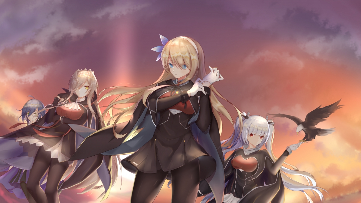 Essex-class battleship at sunset