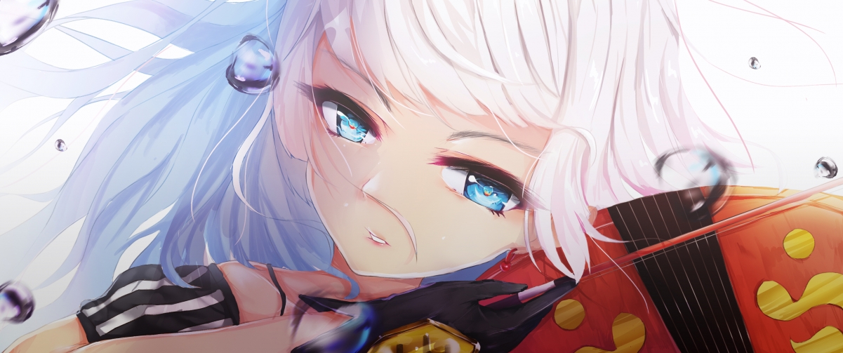 Girl playing violin 2D 3440x144