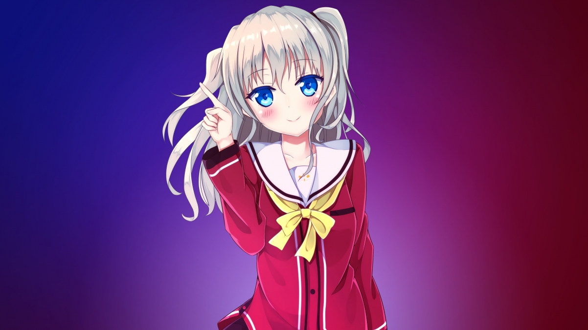 Cute Blue Eyes Anime Girl 4K