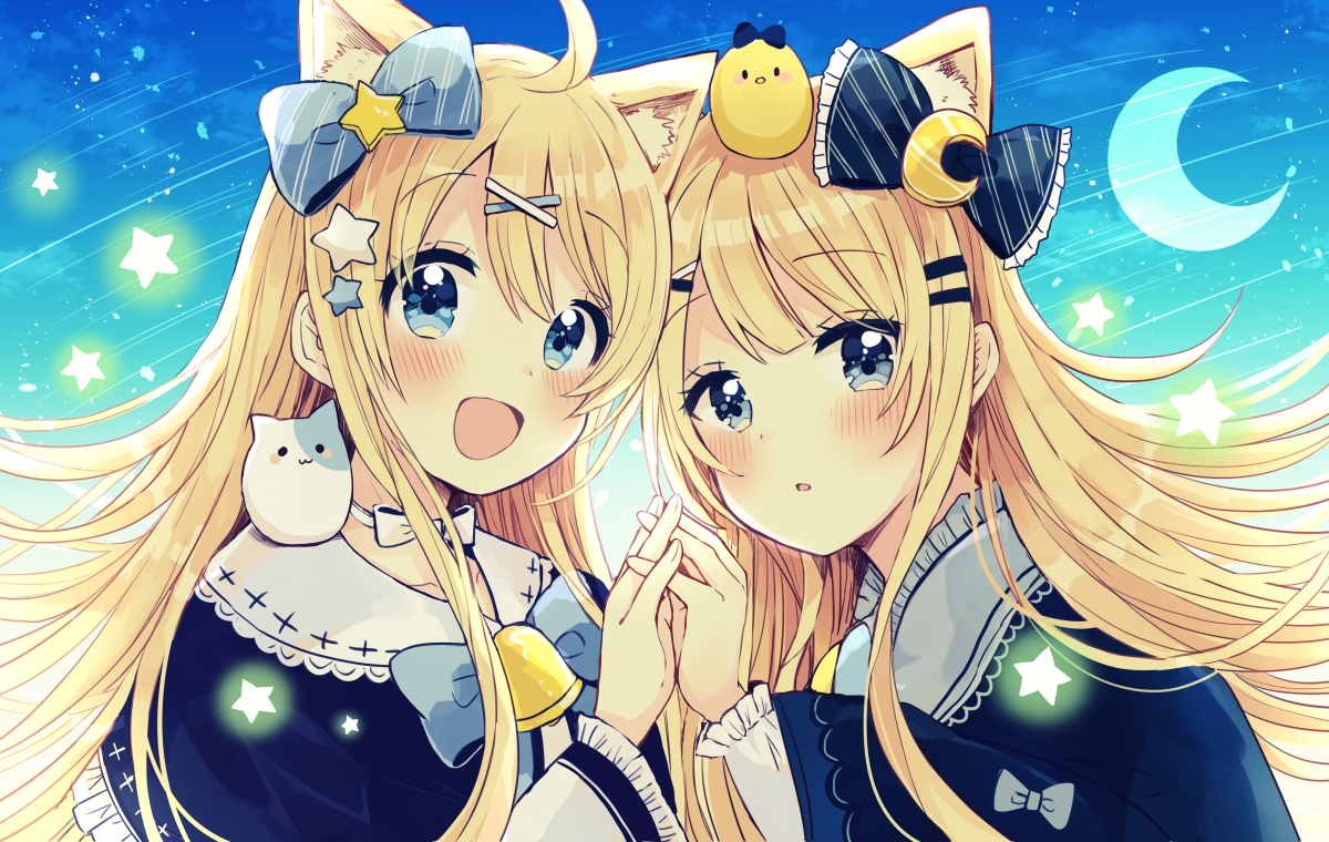 Cute sister ears 4k anime wallpaper