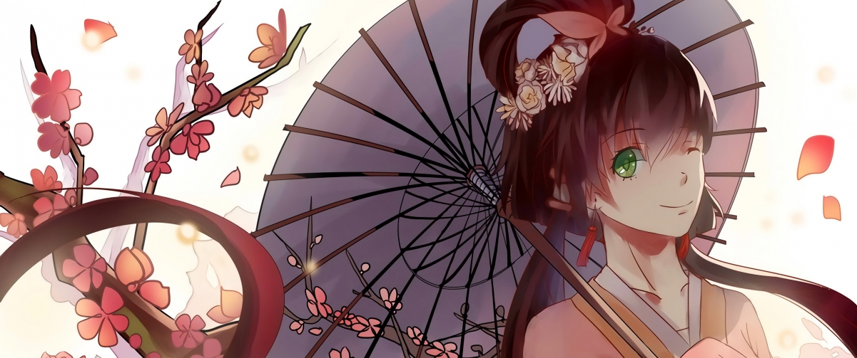 Cute Hanfu Woman 3440x1440 Wall