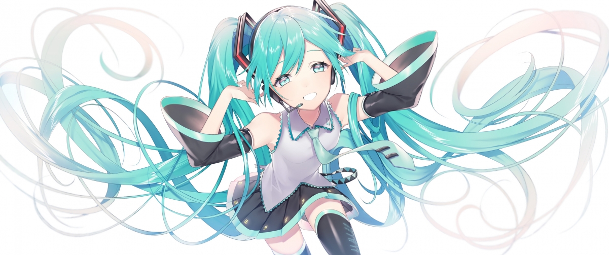 Cute Hatsune 3440x1440 with fish screen