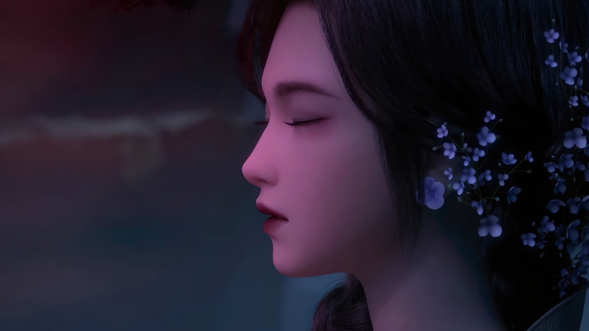 Beautiful girl with eyes closed 4