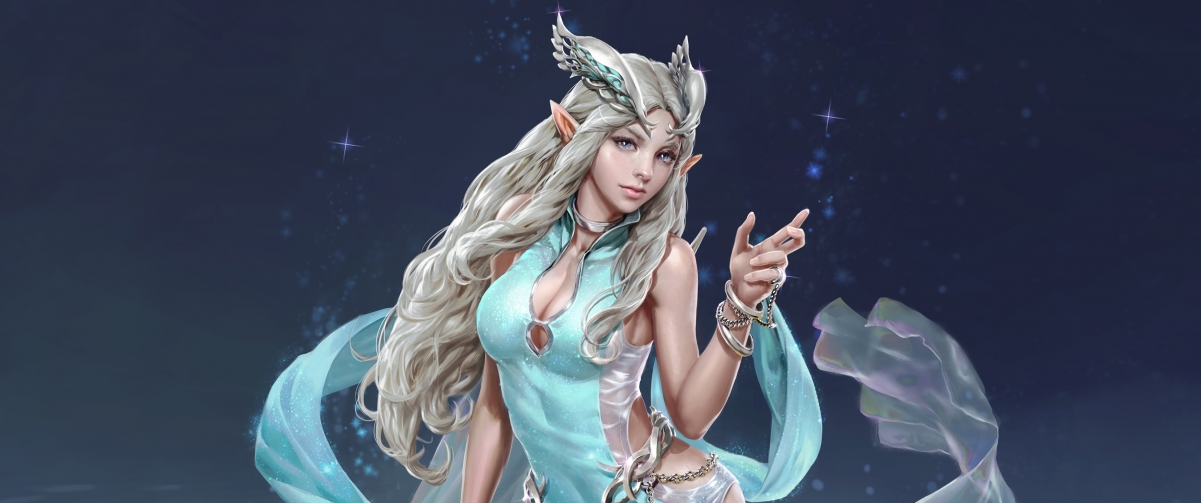 Elf Magician 3440x1440 Wallpaper