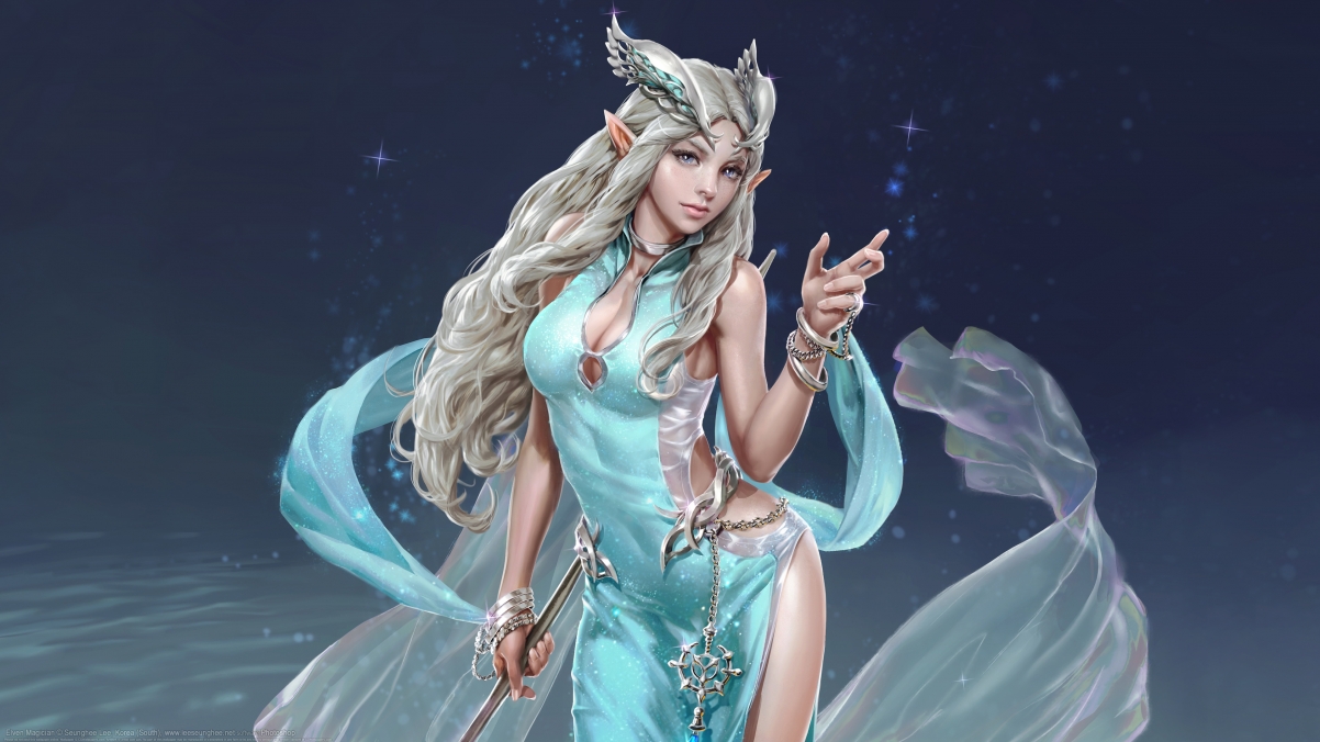 Elf magician human knight 4k wall