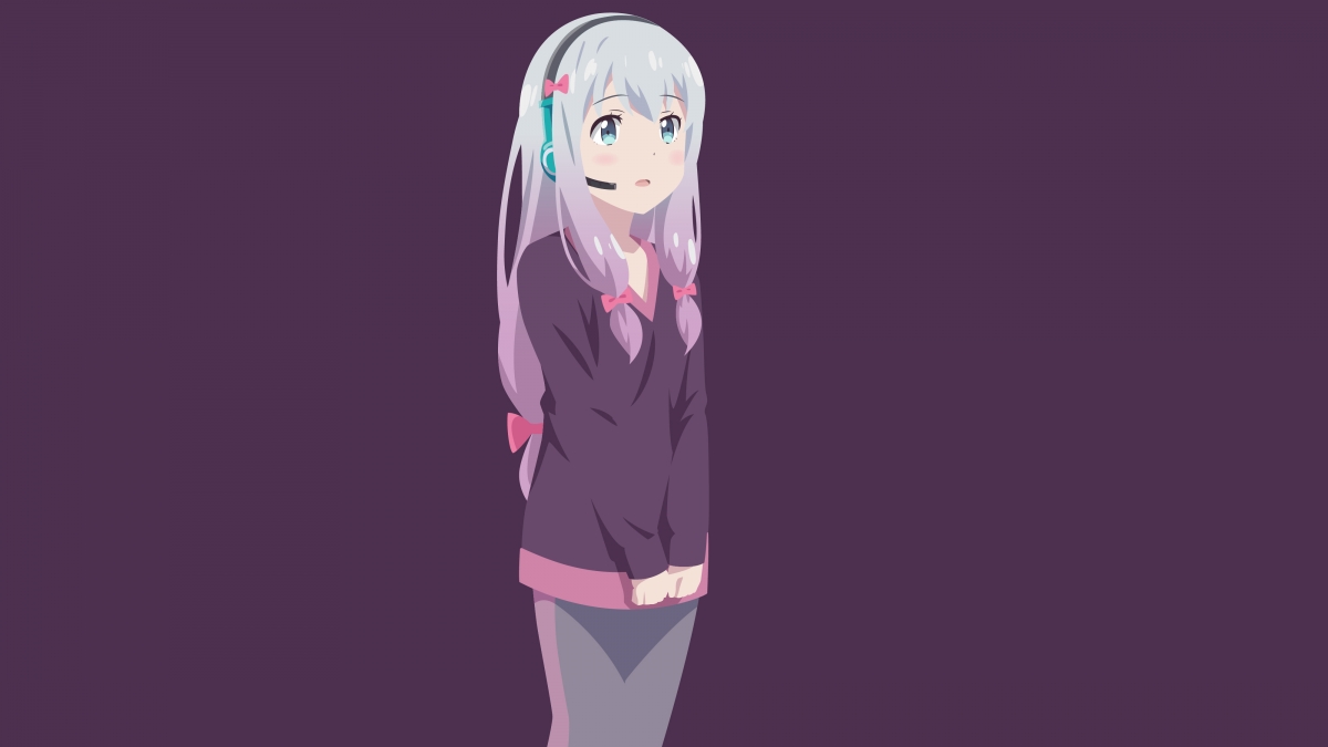 Minimalist vector girl 4K anime