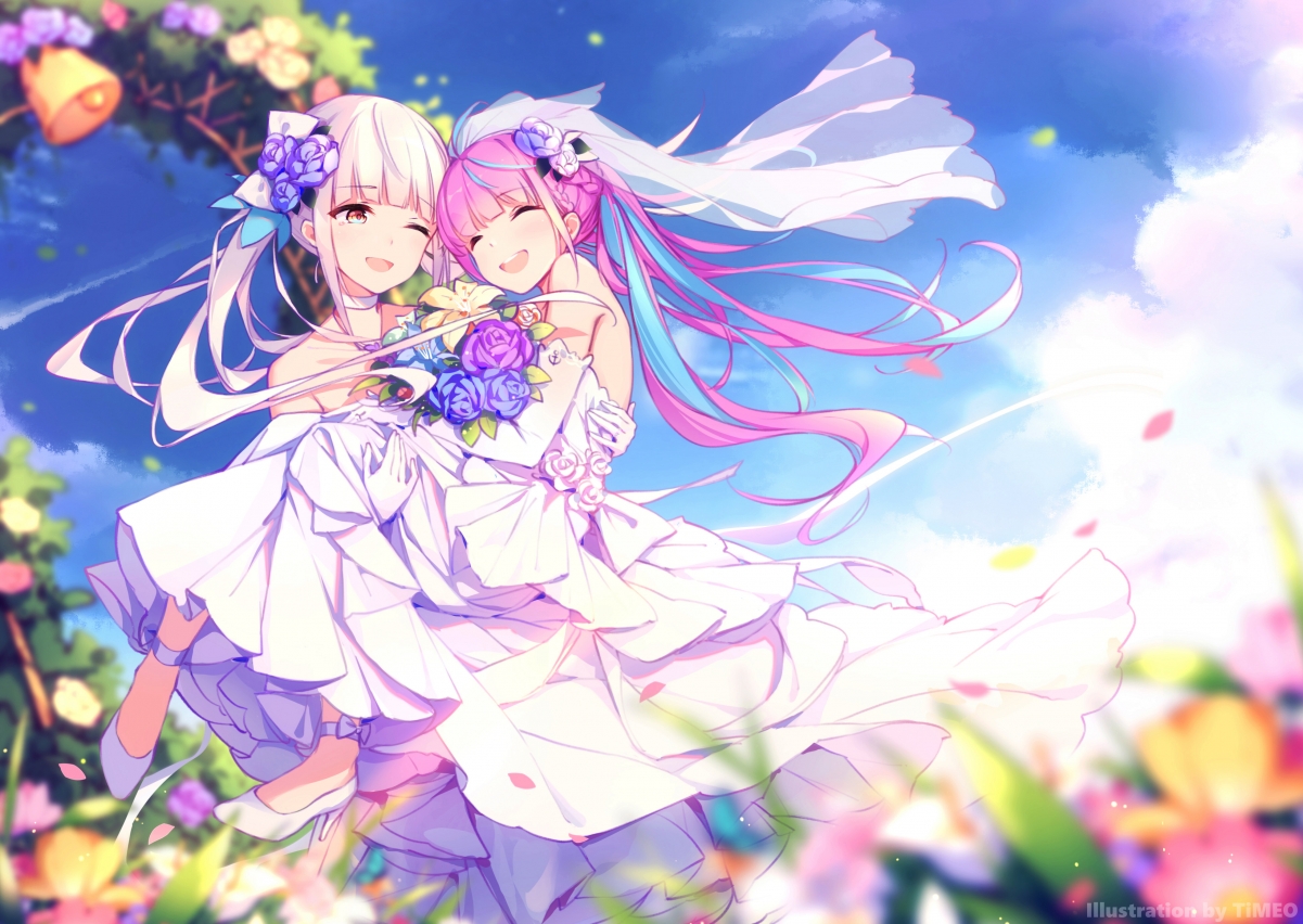 Wedding sisters romantic flowers 4k