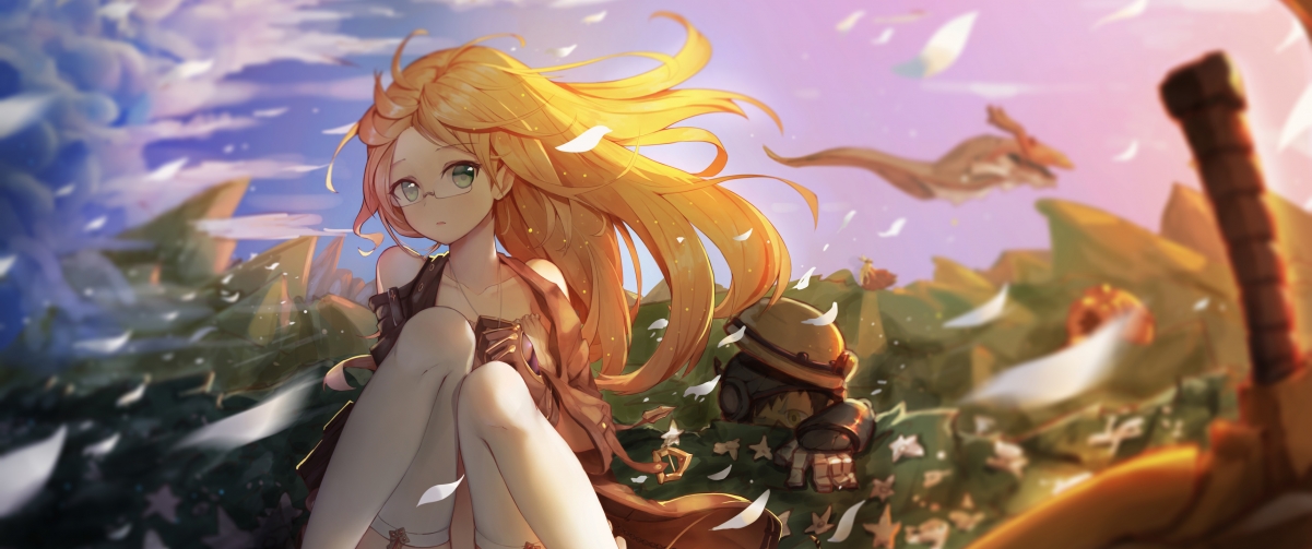 Cute girl with yellow hair illustration 3440