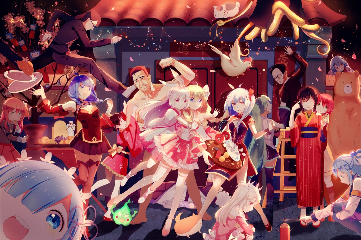 Happy night festive celebration girls