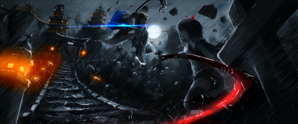 Battle of Hell 3440x1440 Anime Wall