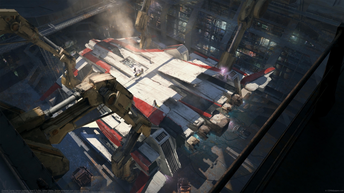 The internal structure of the ocean carrier is bent inward