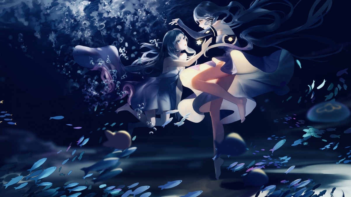 Sea Girl Stardust 4k Anime Wallpaper