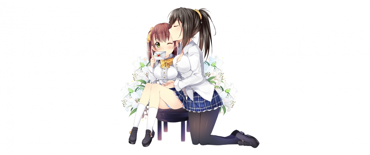 Confession cute anime illustration 3440x1