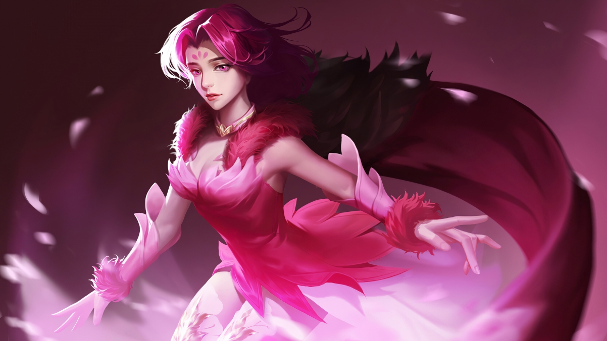 Pink skirt girl angel 4k wallpaper