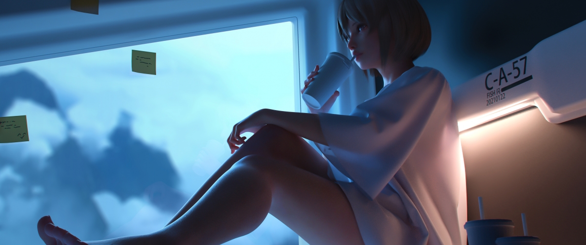 Two-dimensional anime beauty short hair tits