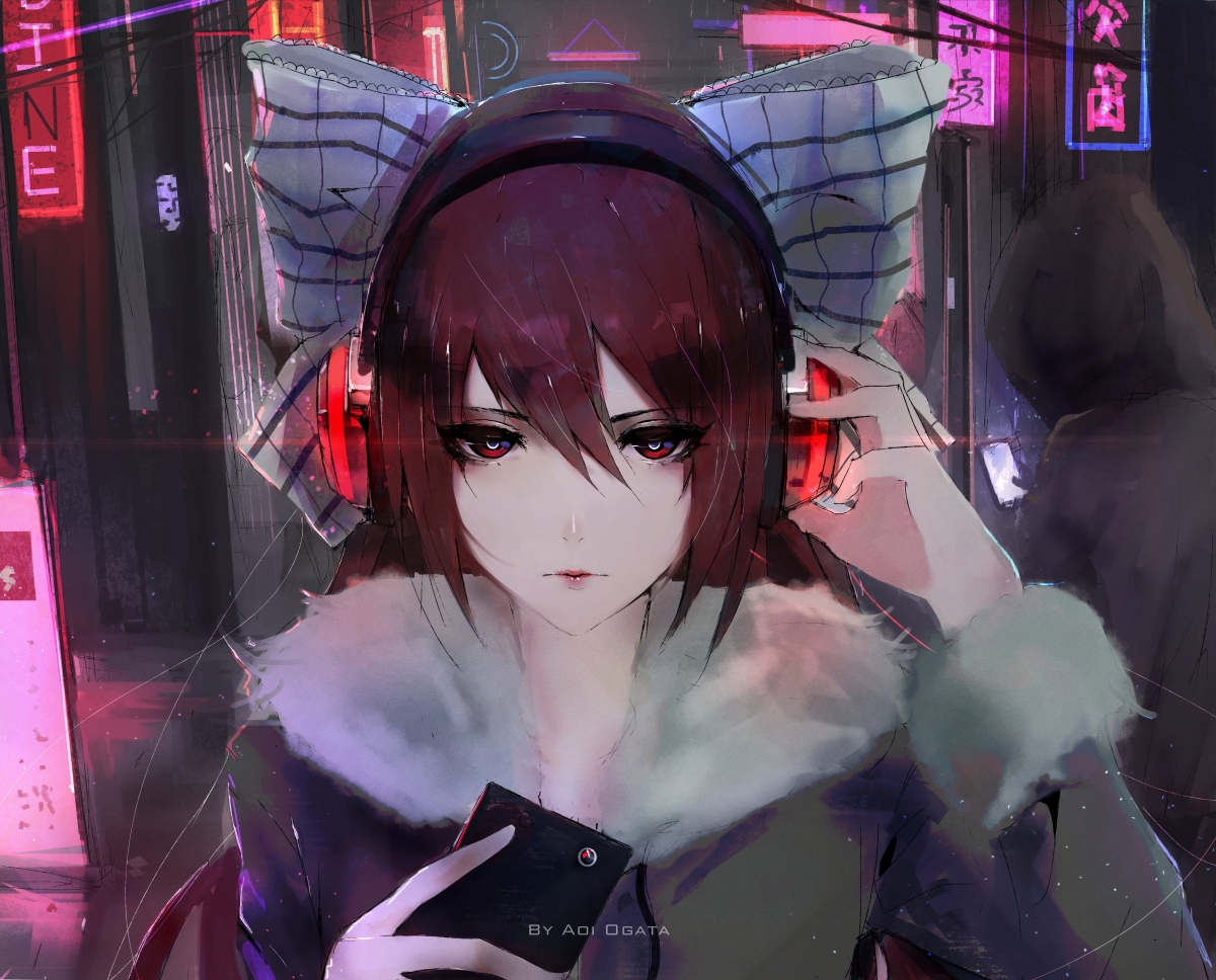 Headphone girl xKito illustration 4k action