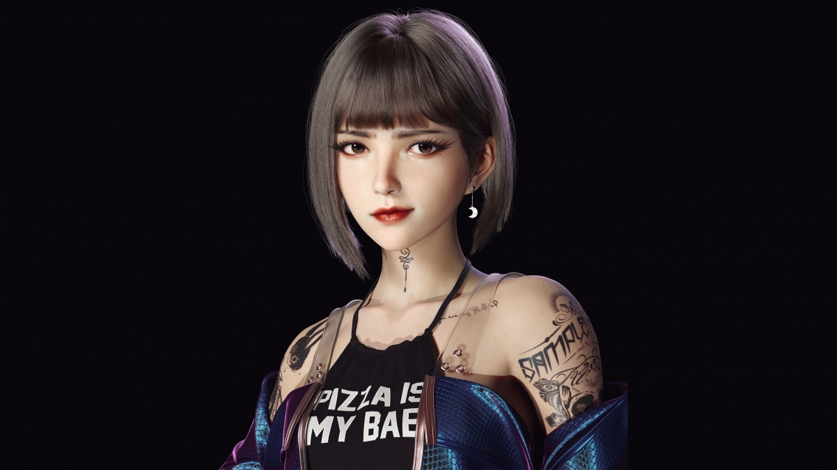 Short-haired beauty camisole jacket