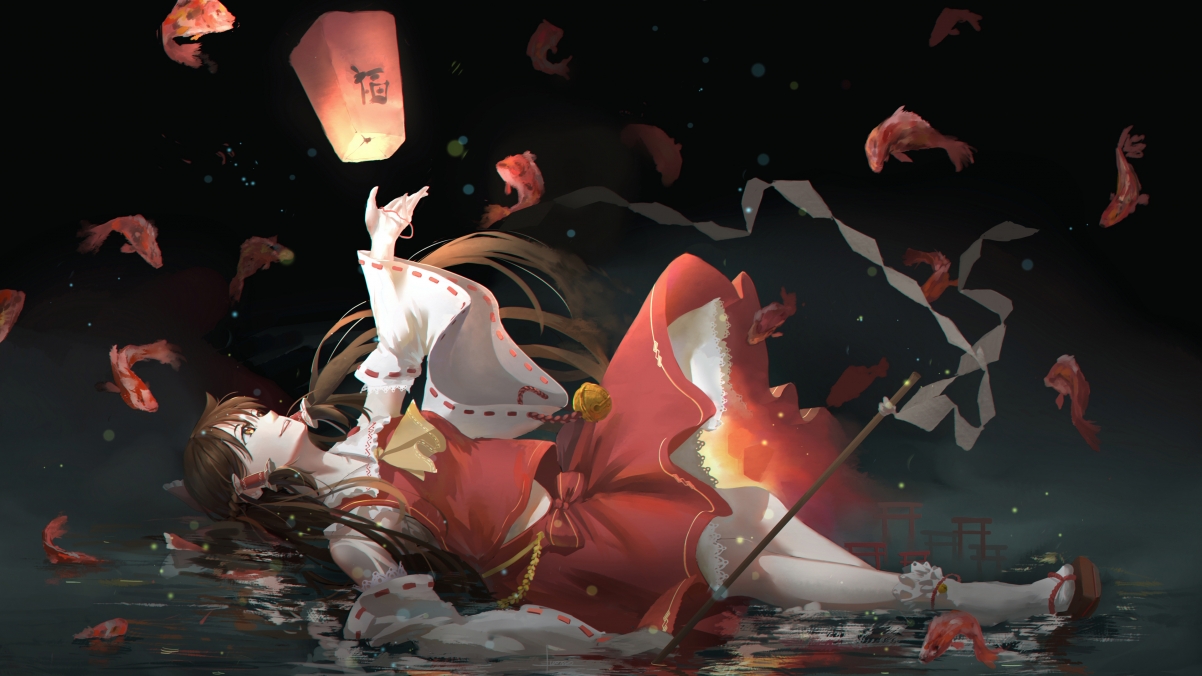 Anime beauties, skirts, fish, lanterns,