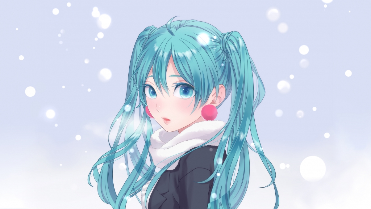 Winter Snowflake Hatsune Miku 4k Wall