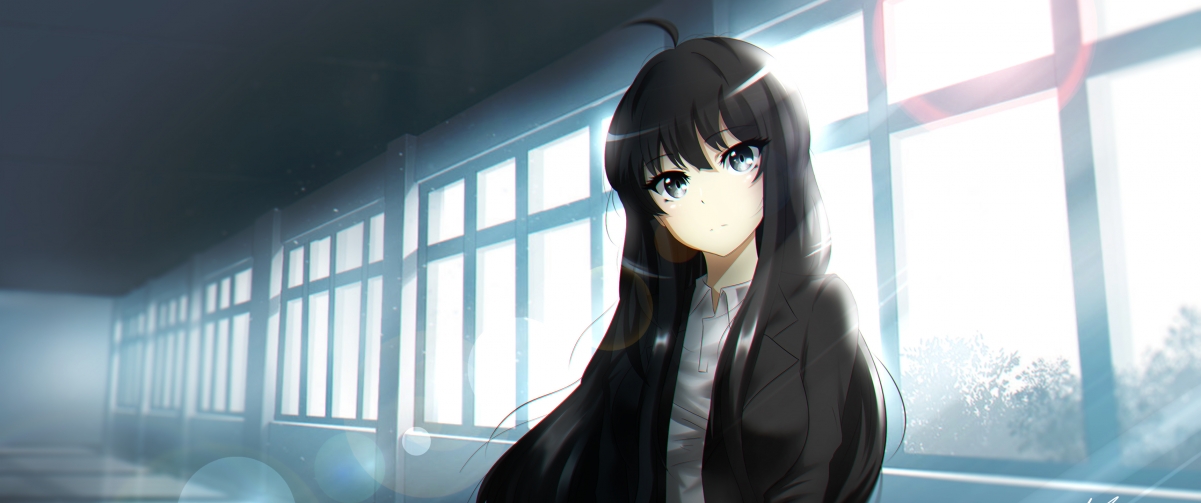 Staring at you 3440x1440 anime girls